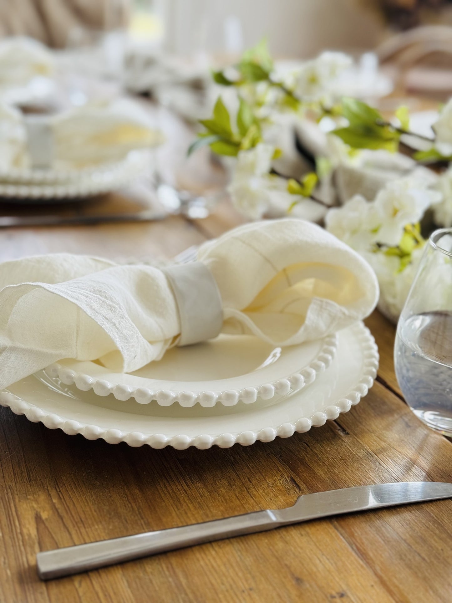 Flax Napkin Ring - White