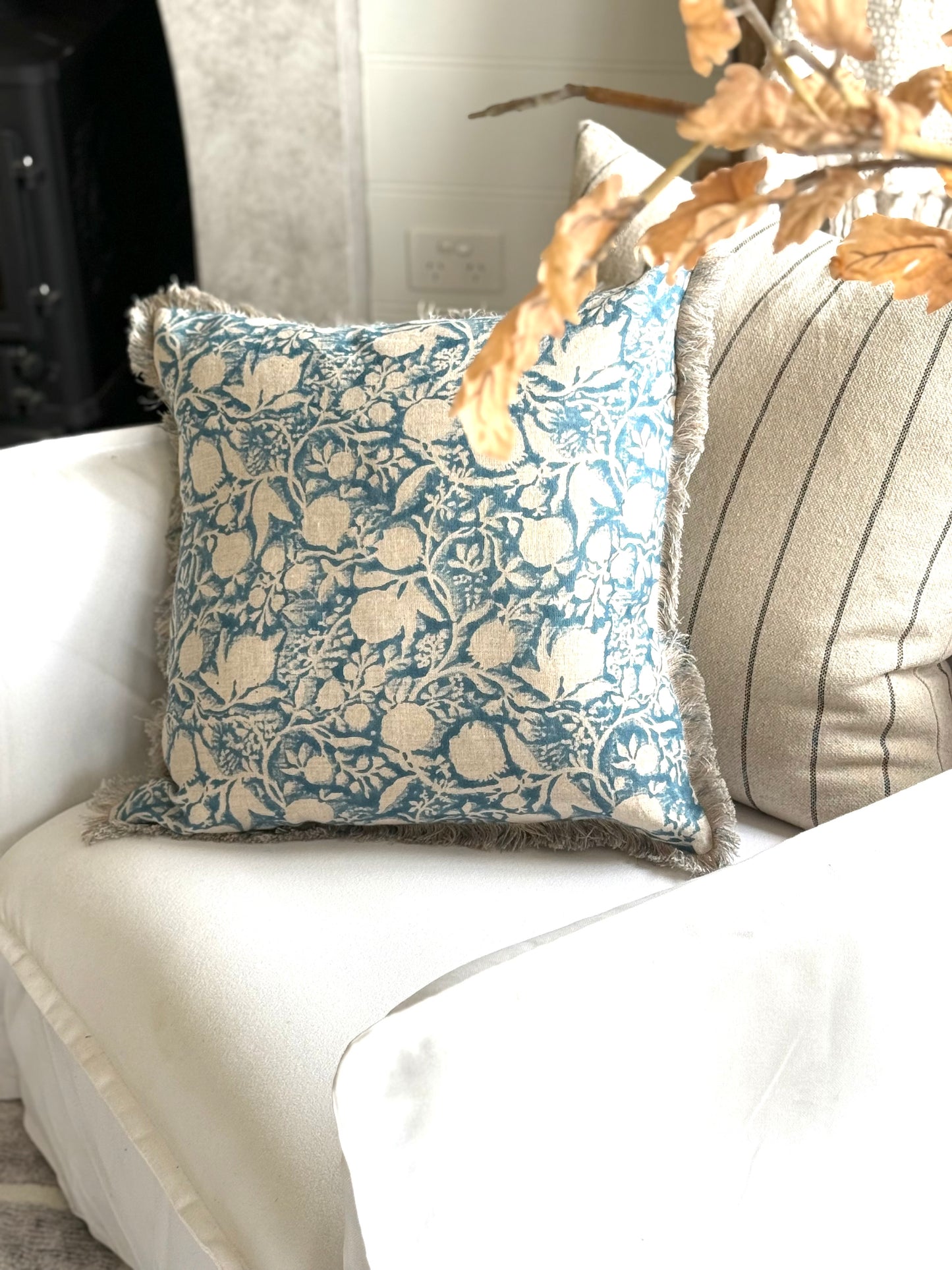 Fleur Block Print Cushion Cover