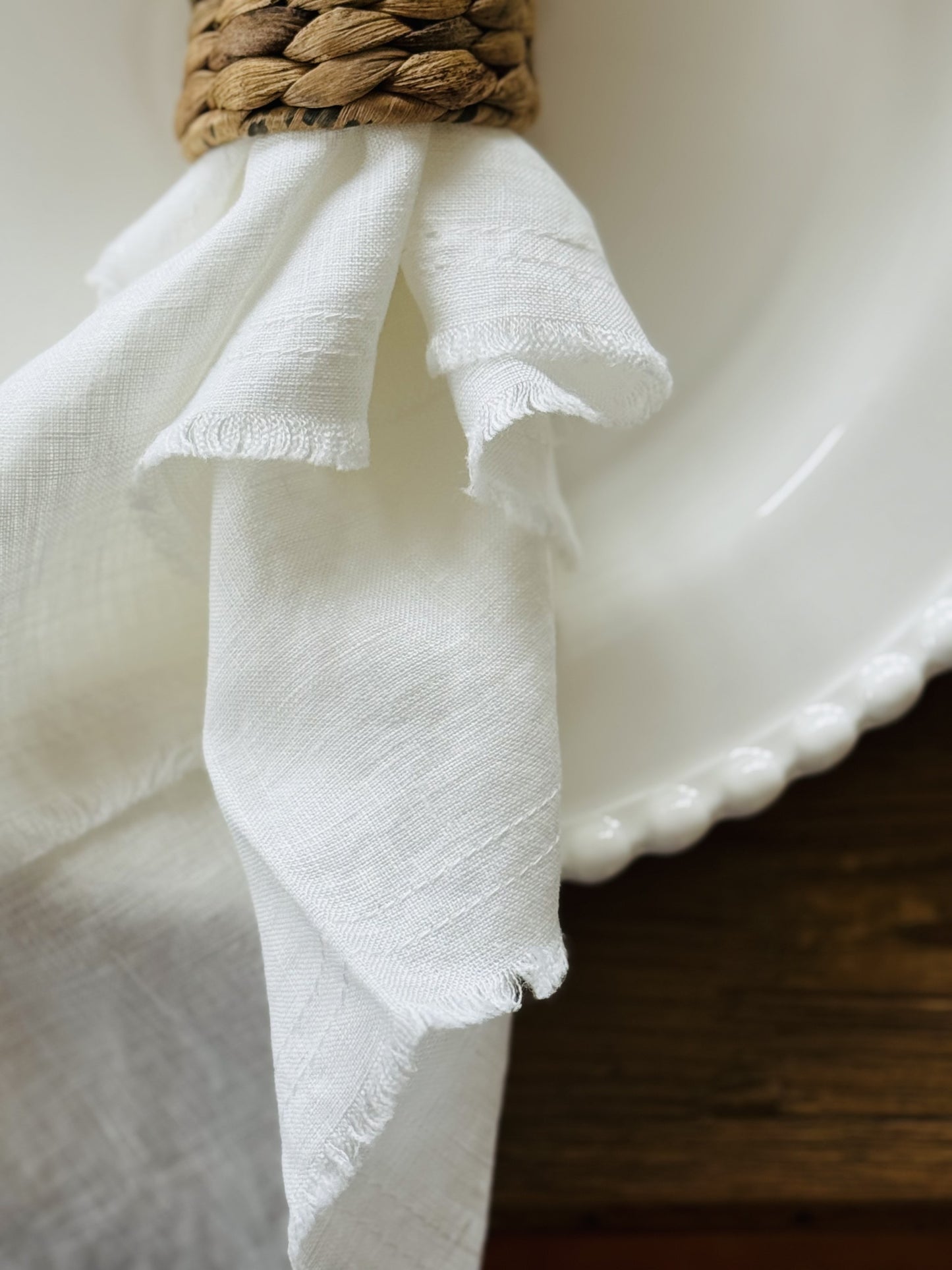 French Linen Napkin - Set of 4 Off White