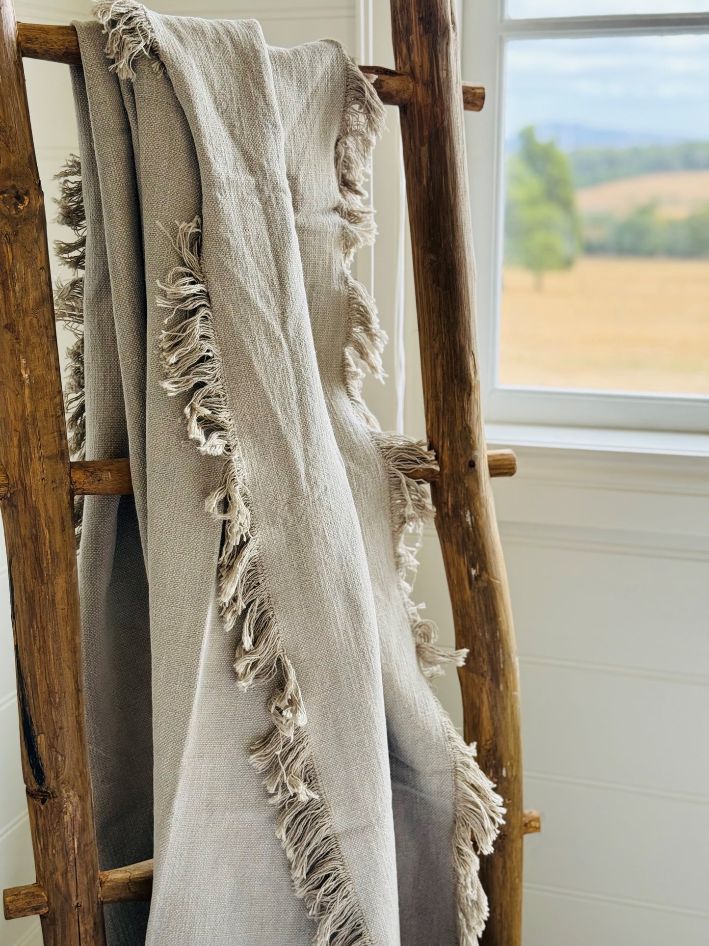 Champêtre French Linen Throw - Natural