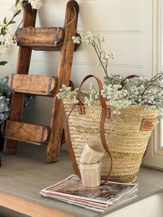 French Market Basket - Brown Double Handle