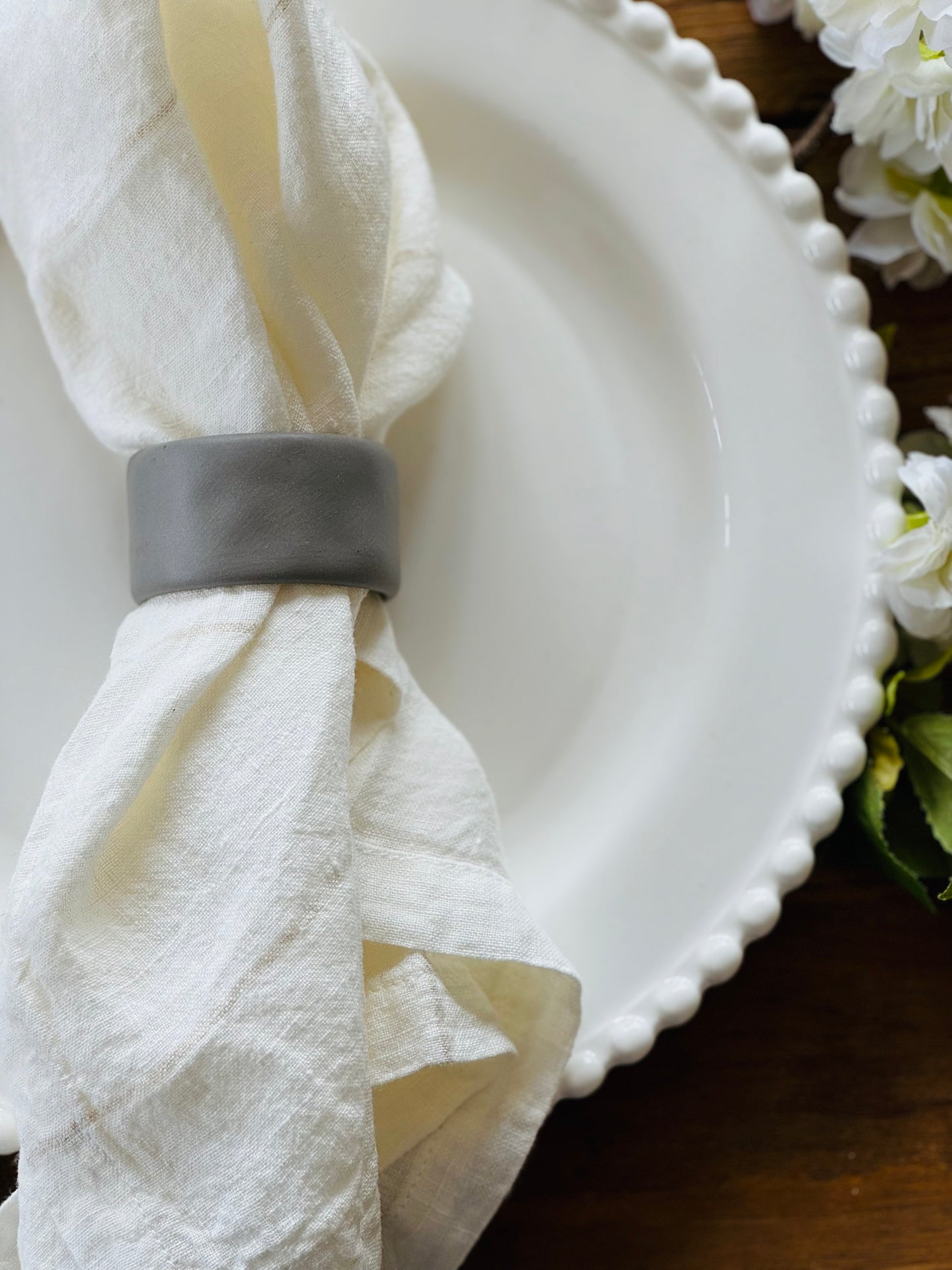 Flax Napkin Ring - Grey