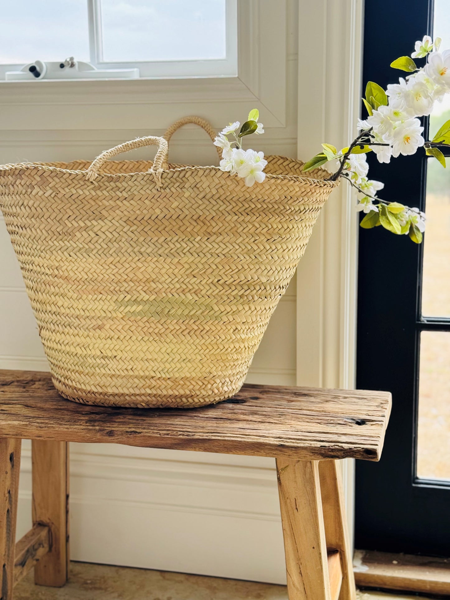 French Market Basket - Sisal Short Handle