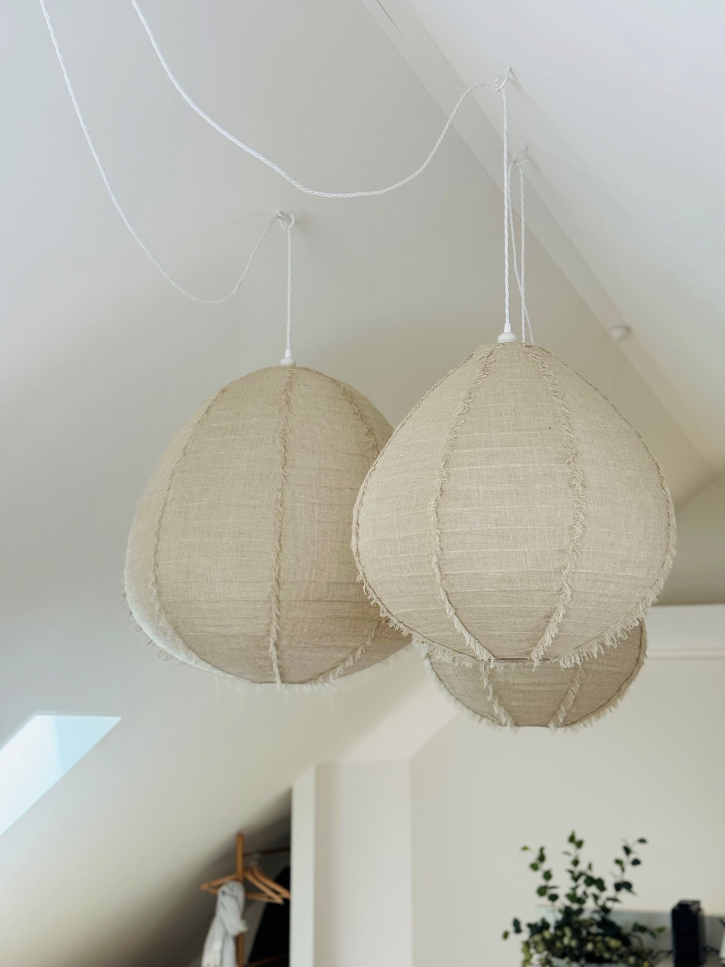 Linen Light Shade - Natural Fringed