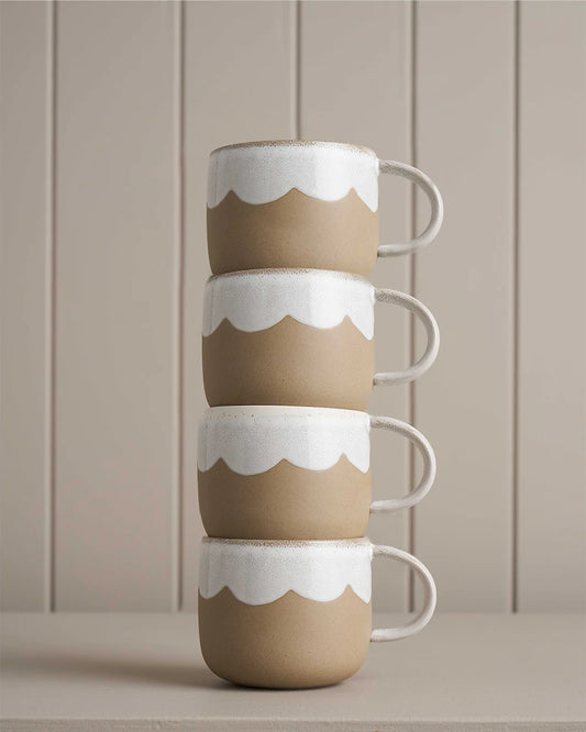 Breakfast in Bed Scalloped Mug - Set of four