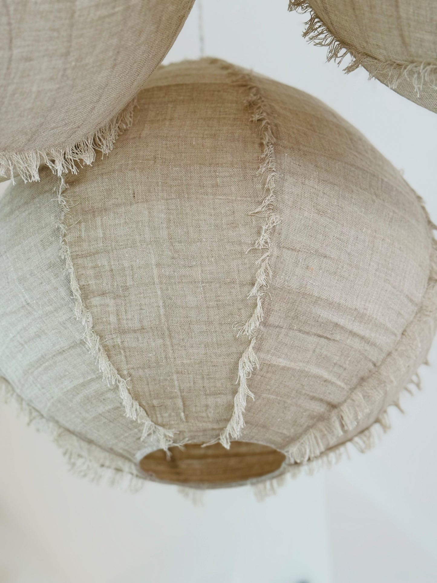 Linen Light Shade - Natural Fringed