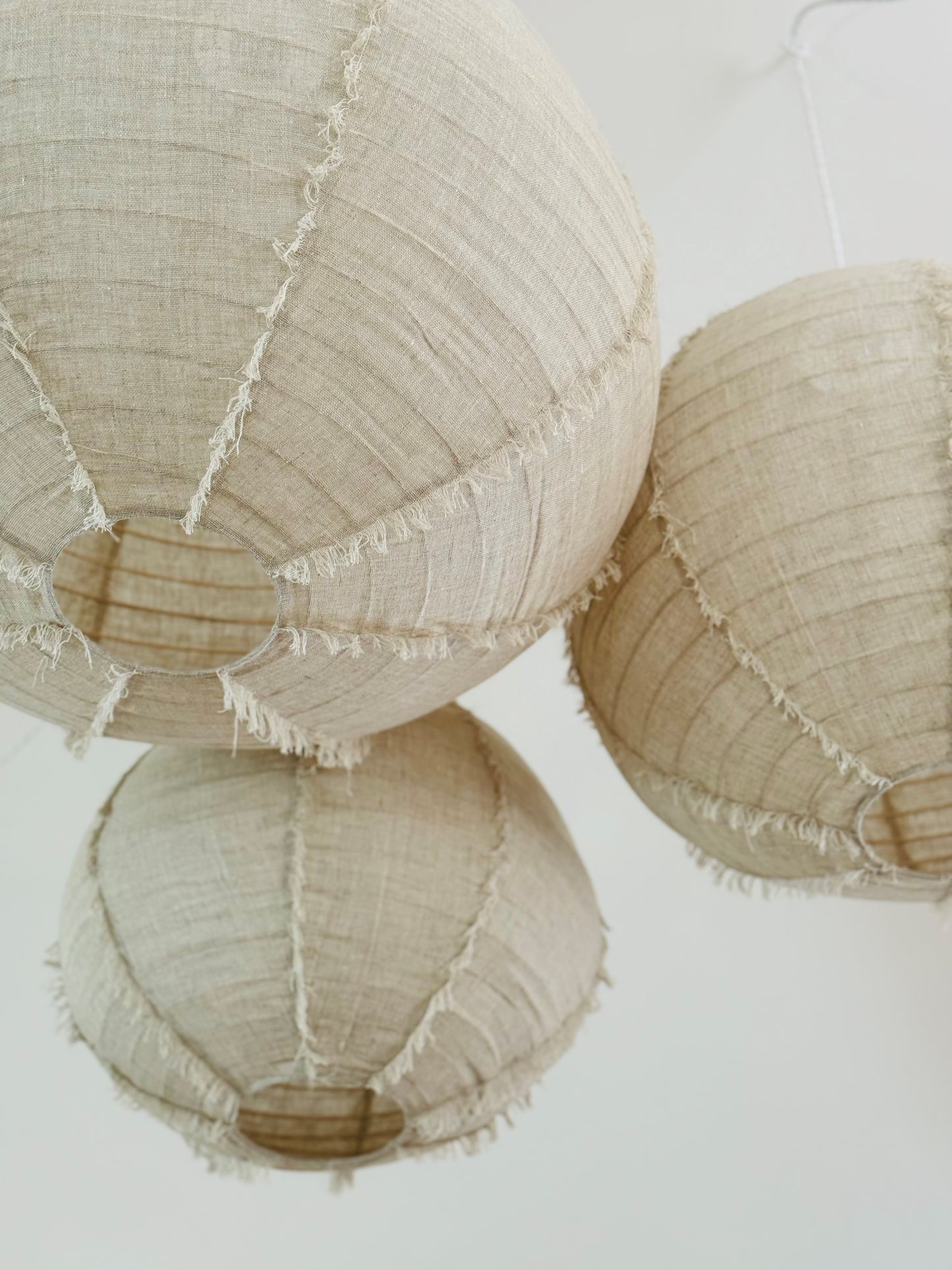 Linen Light Shade - Natural Fringed