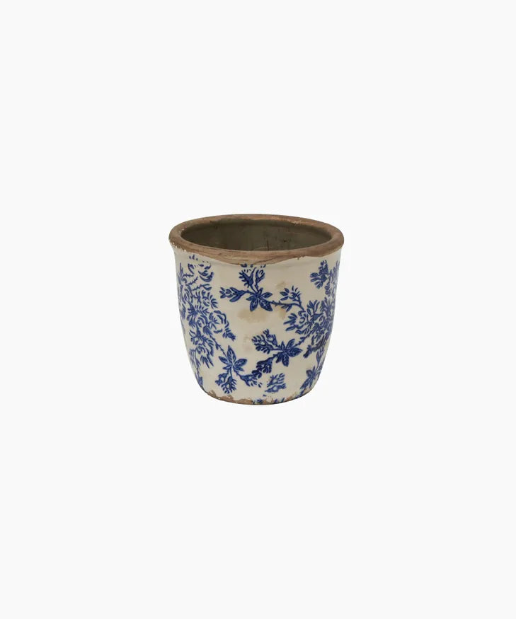 Normandy Blue Floral Herb Pot - Small