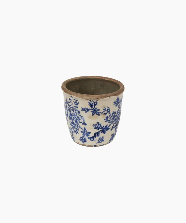 Normandy Blue Floral Herb Pot - Small