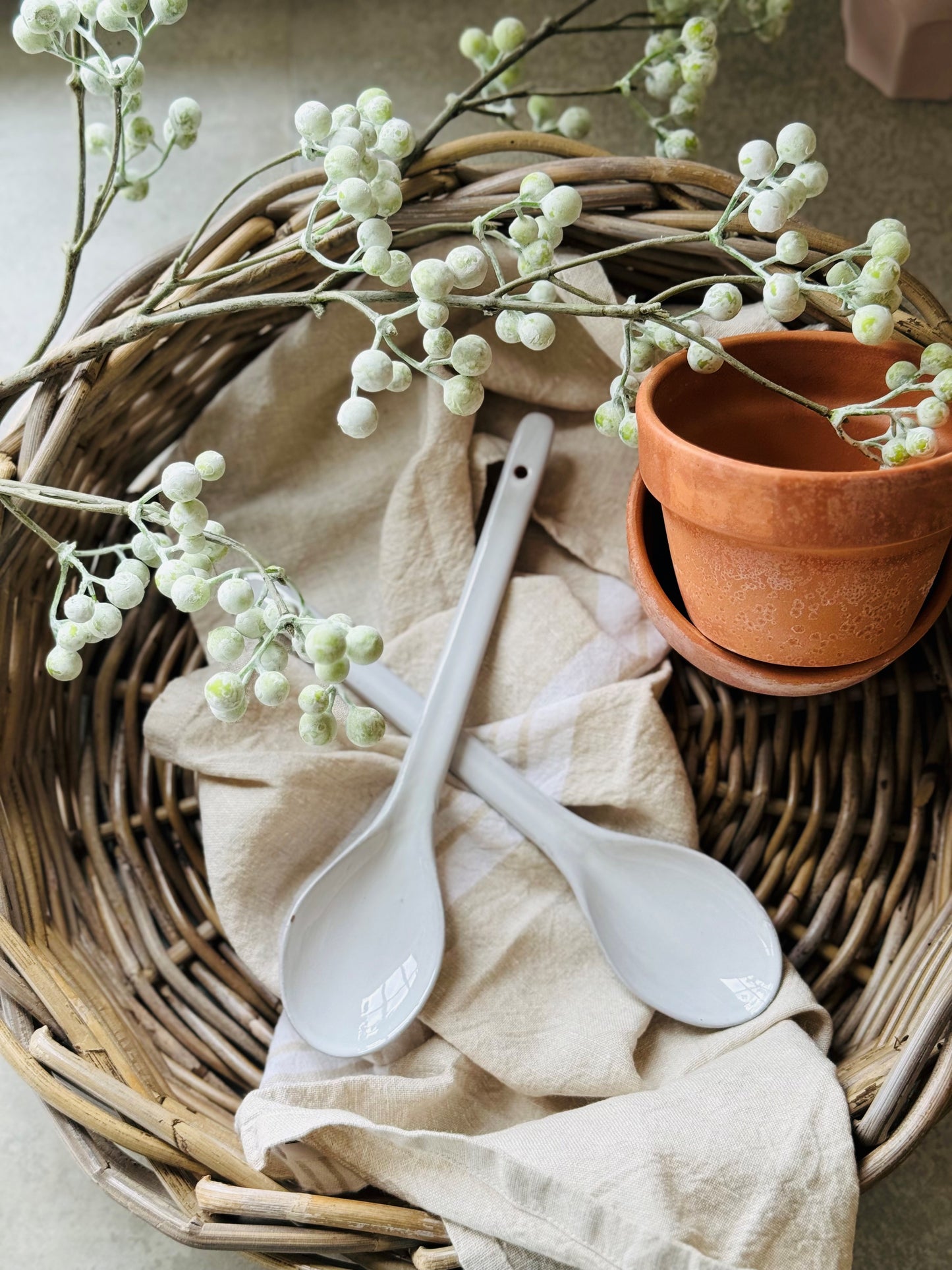 French Stripe Tea Towel - Natural