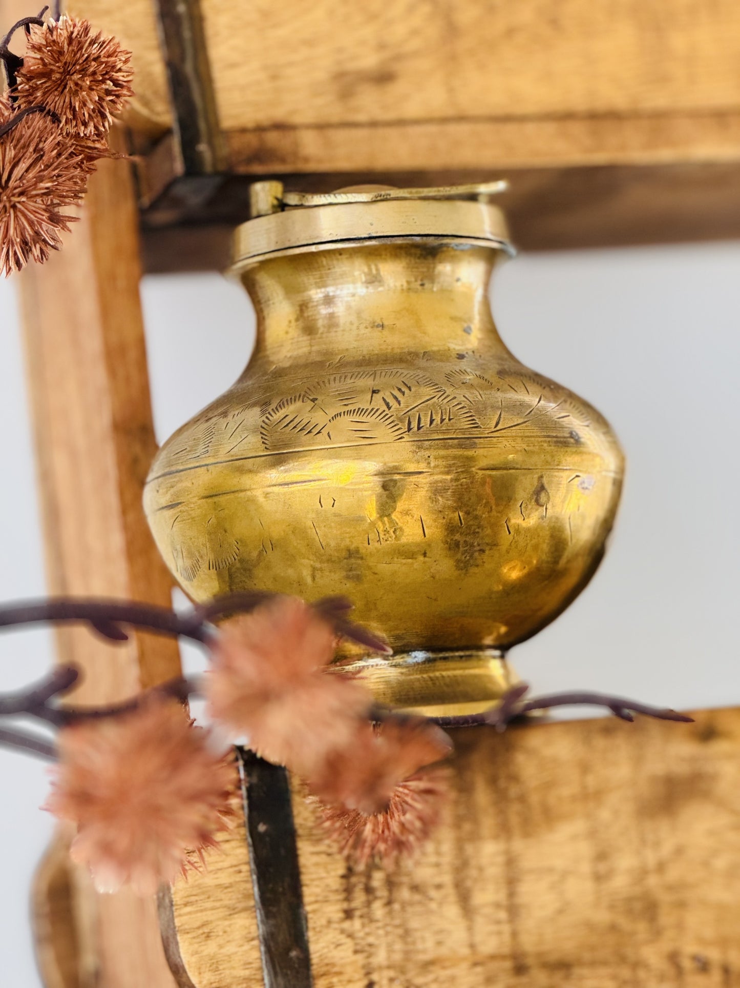 Vintage Indian Brass Water Bottle