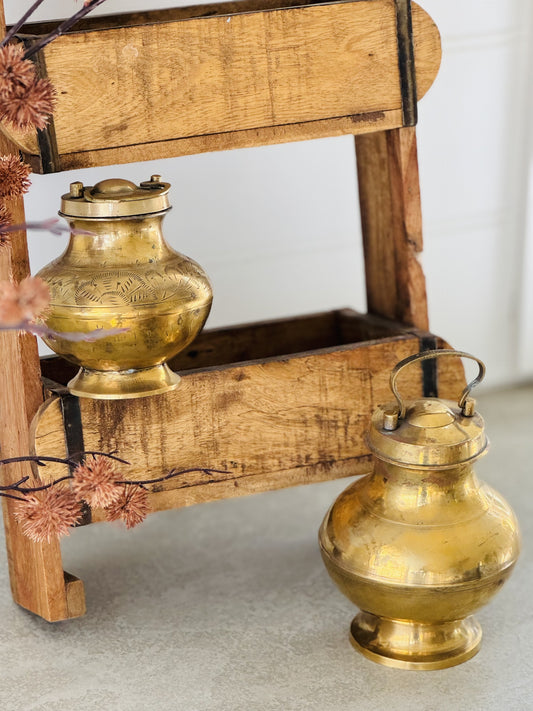 Vintage Indian Brass Water Bottle