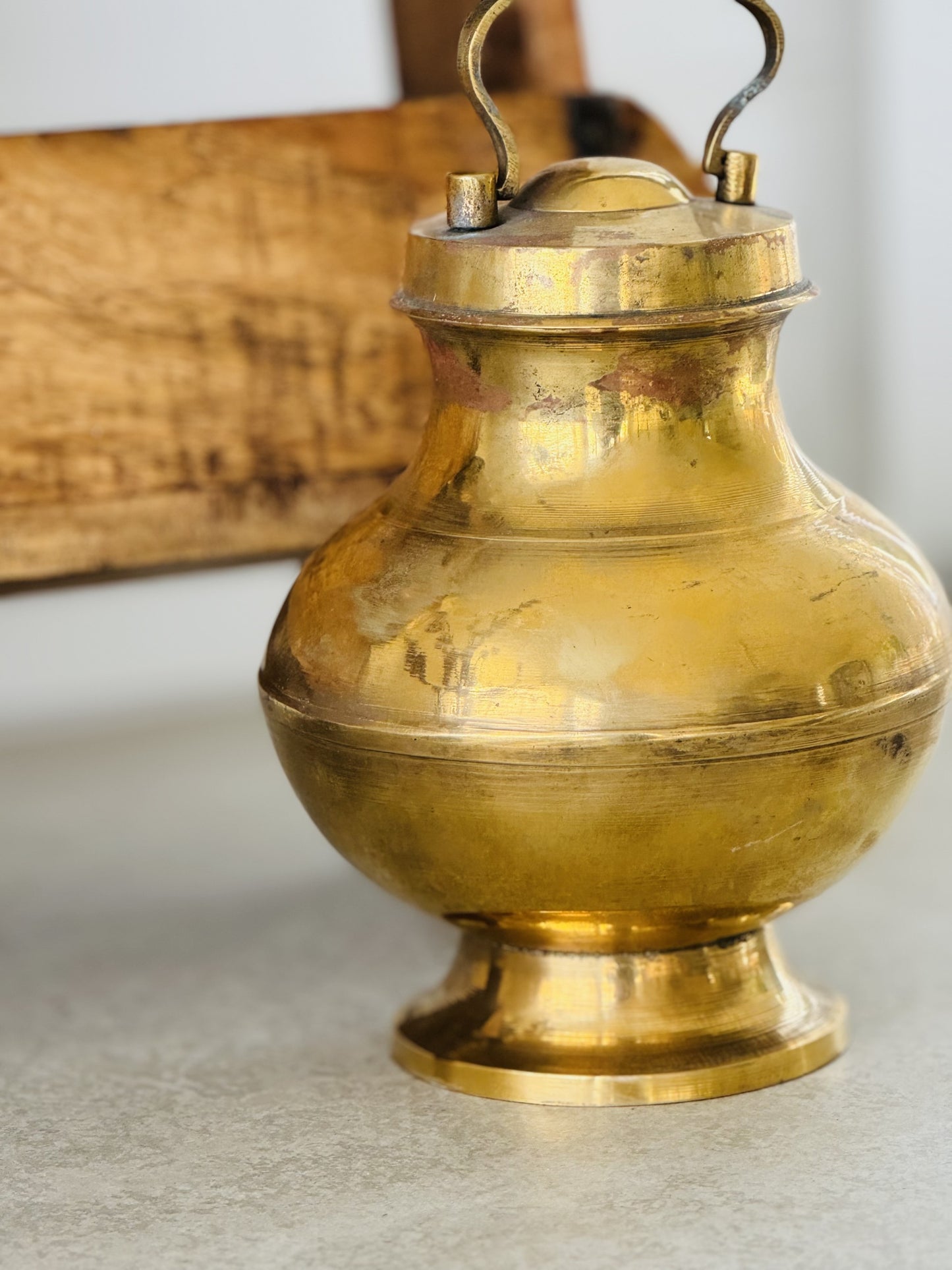 Vintage Indian Brass Water Bottle